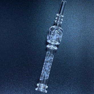 Full Quartz Etched Flames Honey Straw - B