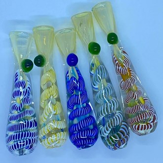 Latticinio and Color Swirls Chillum