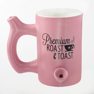 PINK ROAST & TOAST MUG WITH BLACK LOGO